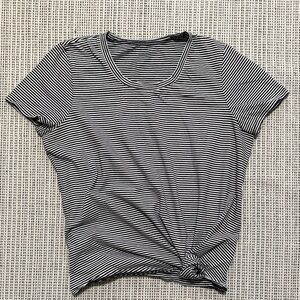 Madewell Black and White Striped Women's Top